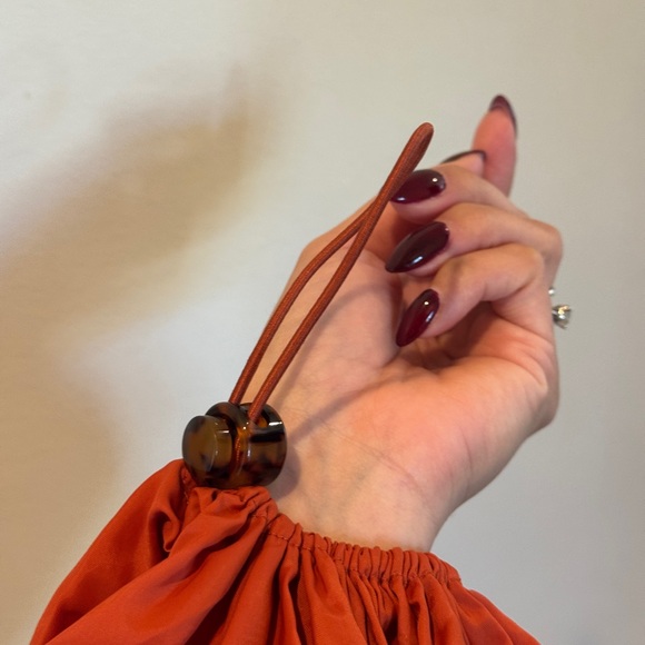 STAUD Vibrant burnt Orange Long Sleeve Dress - Picture 3 of 7